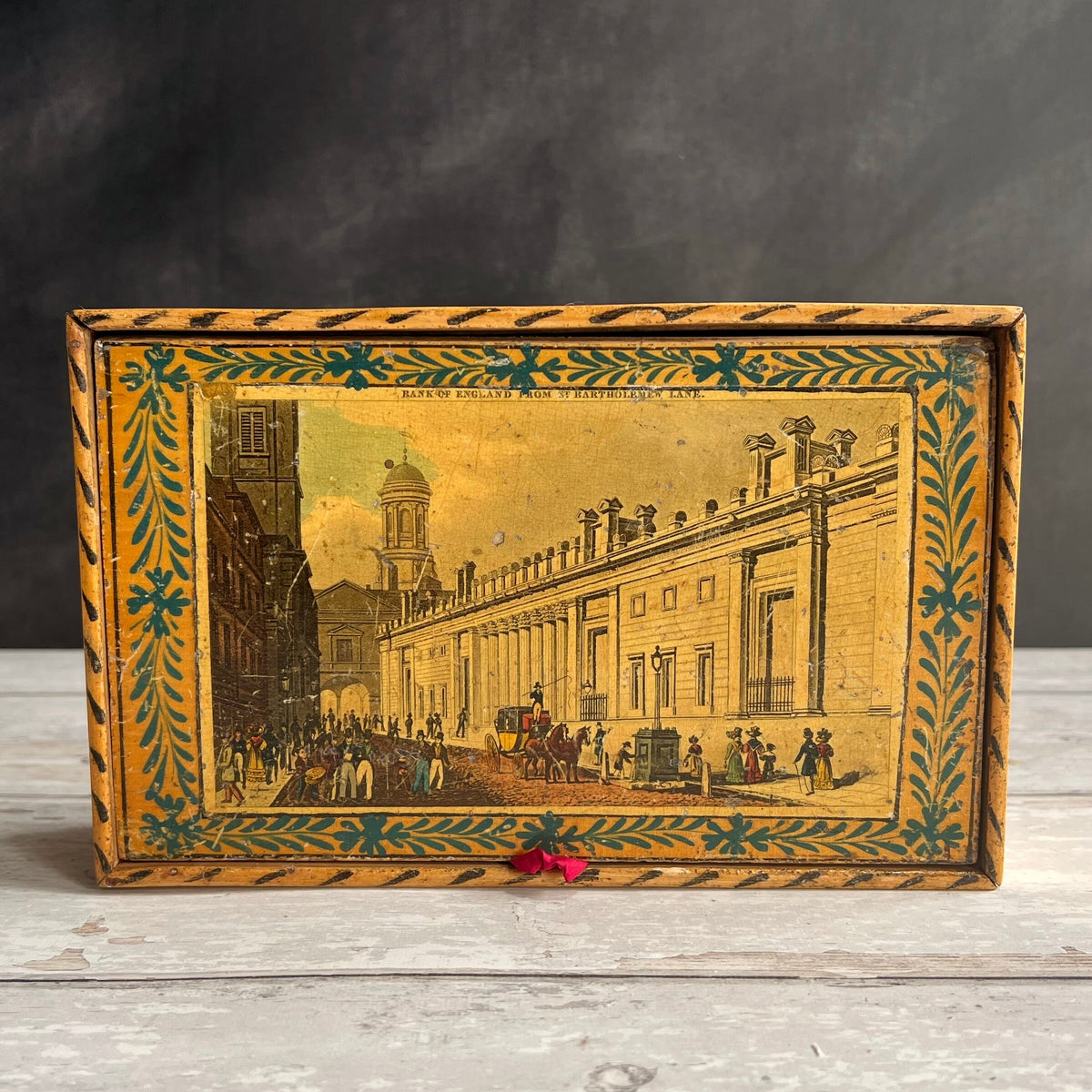 RARE Whitewood Early Tunbridge Ware Box Bank Of England London Financial District C 1830