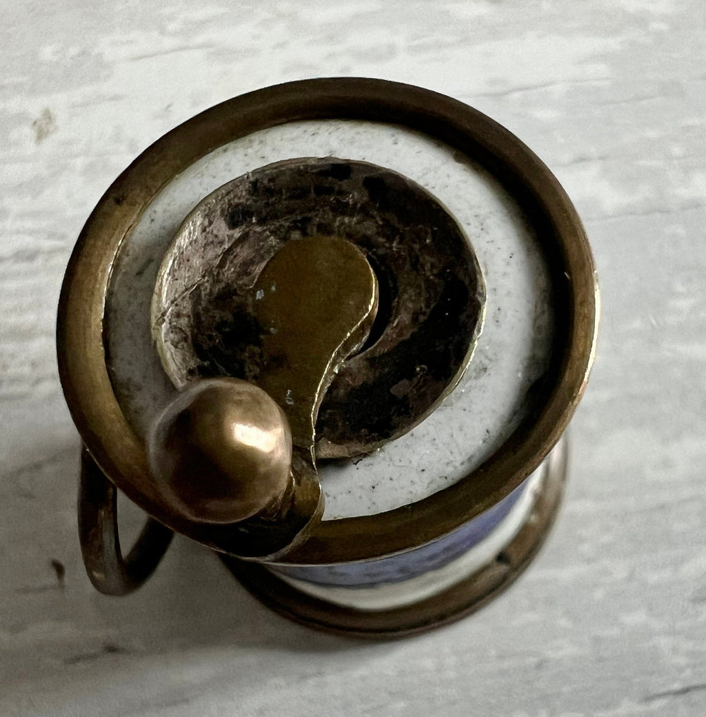 Georgian Miniature Bilston Enamel Tape Measure Circa English Circa 1780s AF Brighton Gift