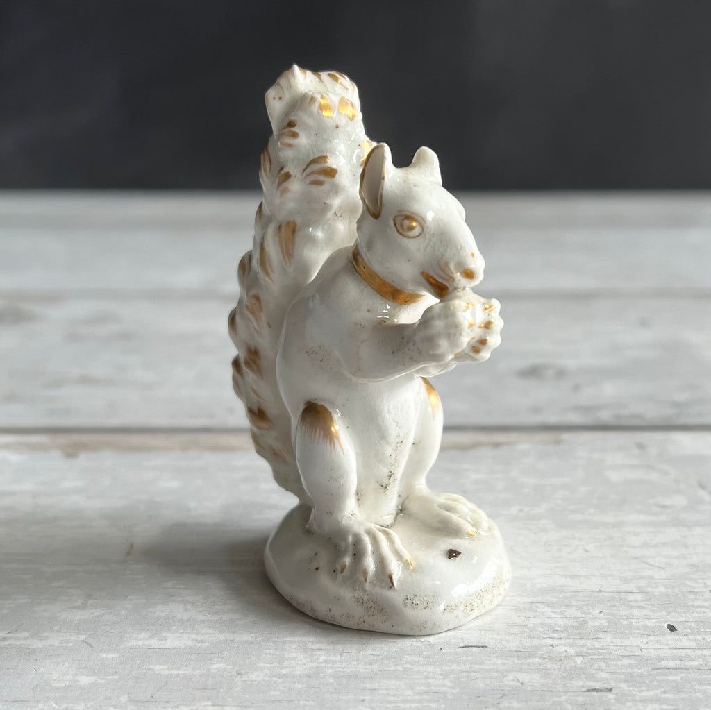 RARE 19th Century Antique Derby White Porcelain Squirrel Figure C 1810