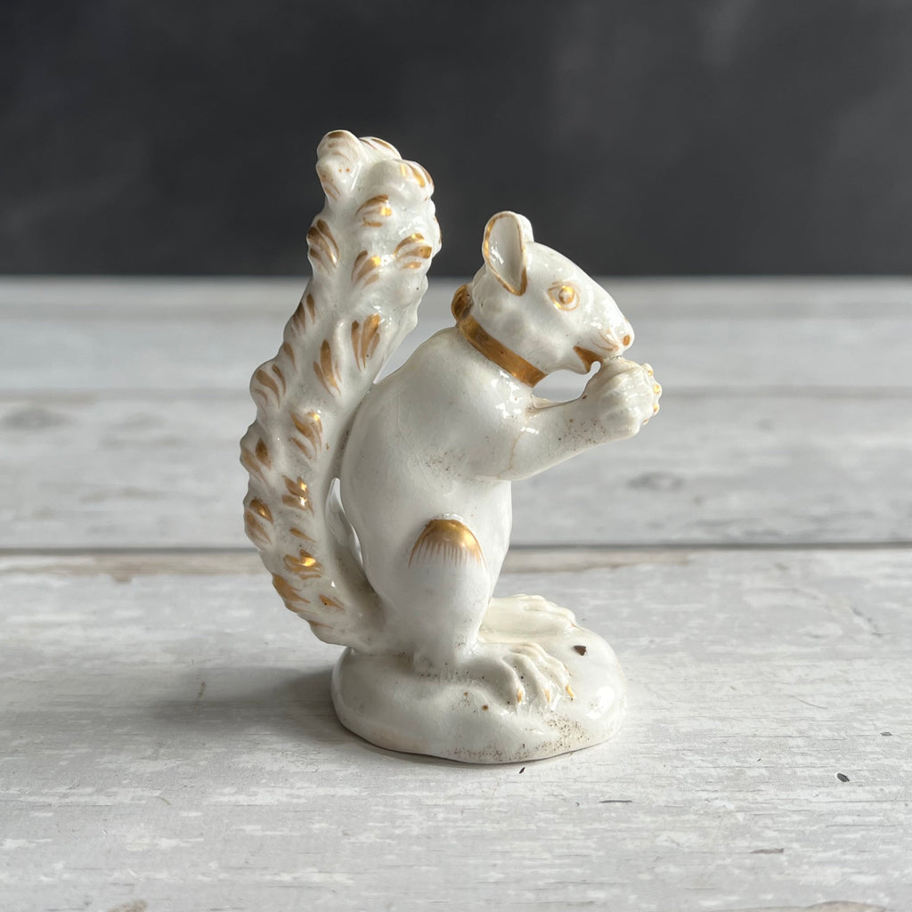 RARE 19th Century Antique Derby White Porcelain Squirrel Figure C 1810