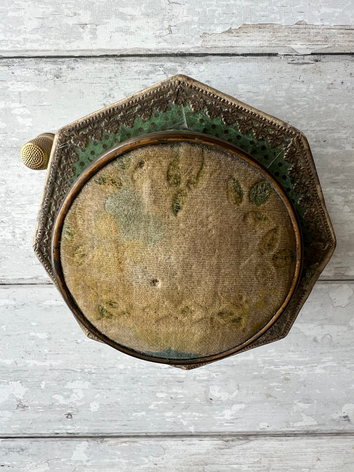 19th Century Octagonal Double Dragee Box Bonbon Box Pin Cushion C 1810