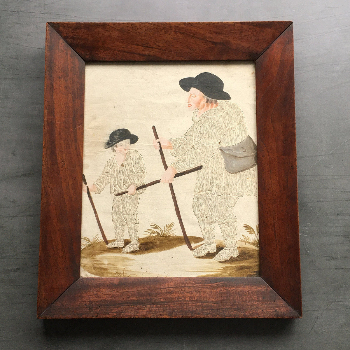 18th Century Pin Prick Picture Folk Art Painting C 1790