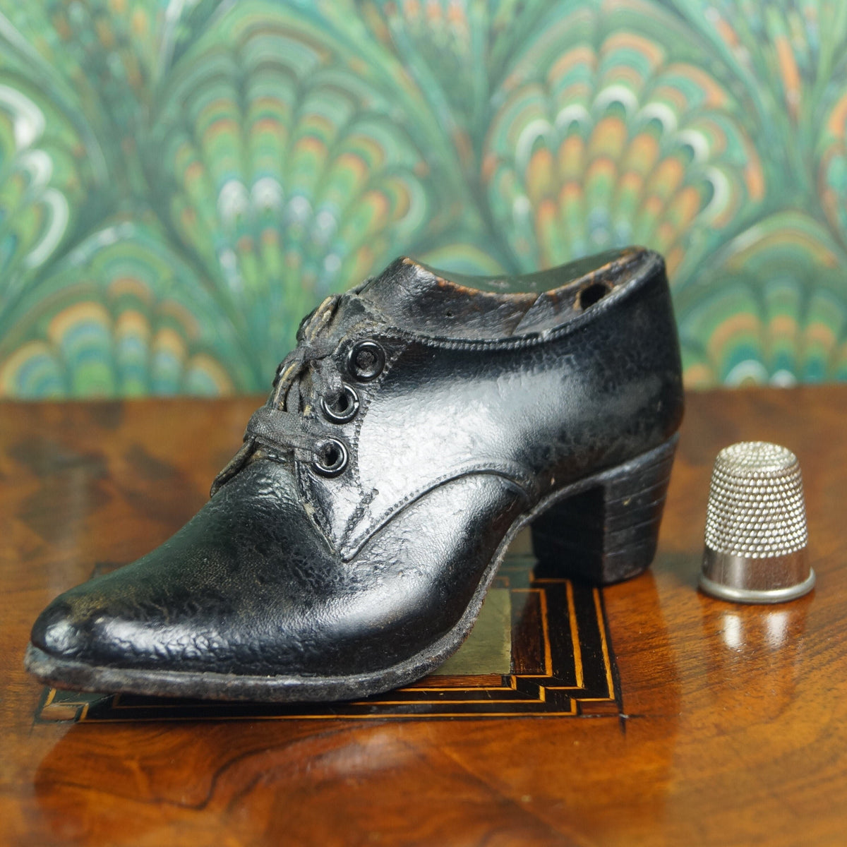 RARE English 19th Century Miniature Shoe and Last Apprentice Cordwainer Item Circa 1855