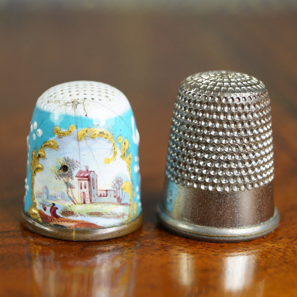 Antique English Enamel Thimble Circa 1780's Georgian George III Period