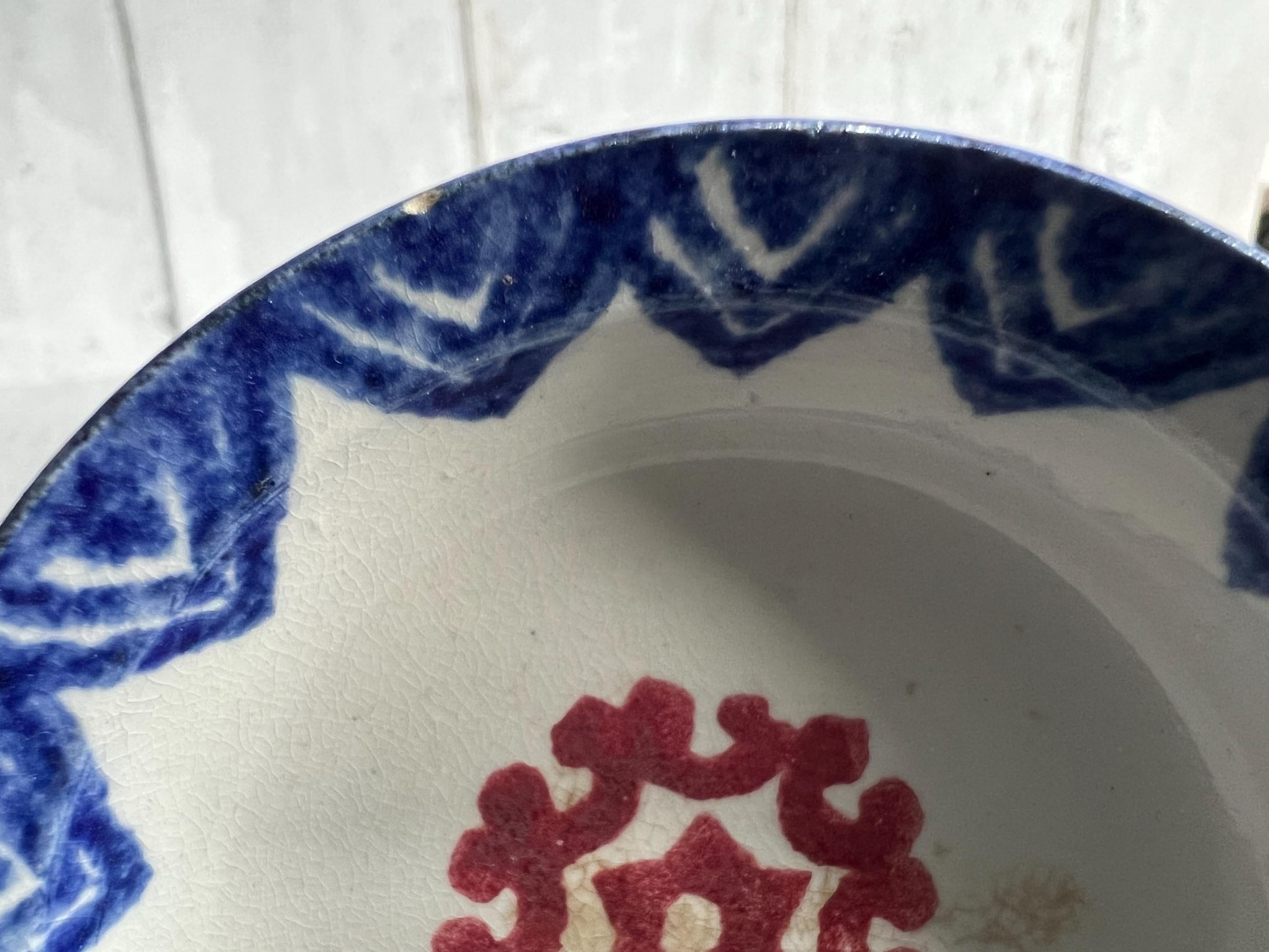 Miniature Spongeware Plate Doll Size C 1830 Spatterware