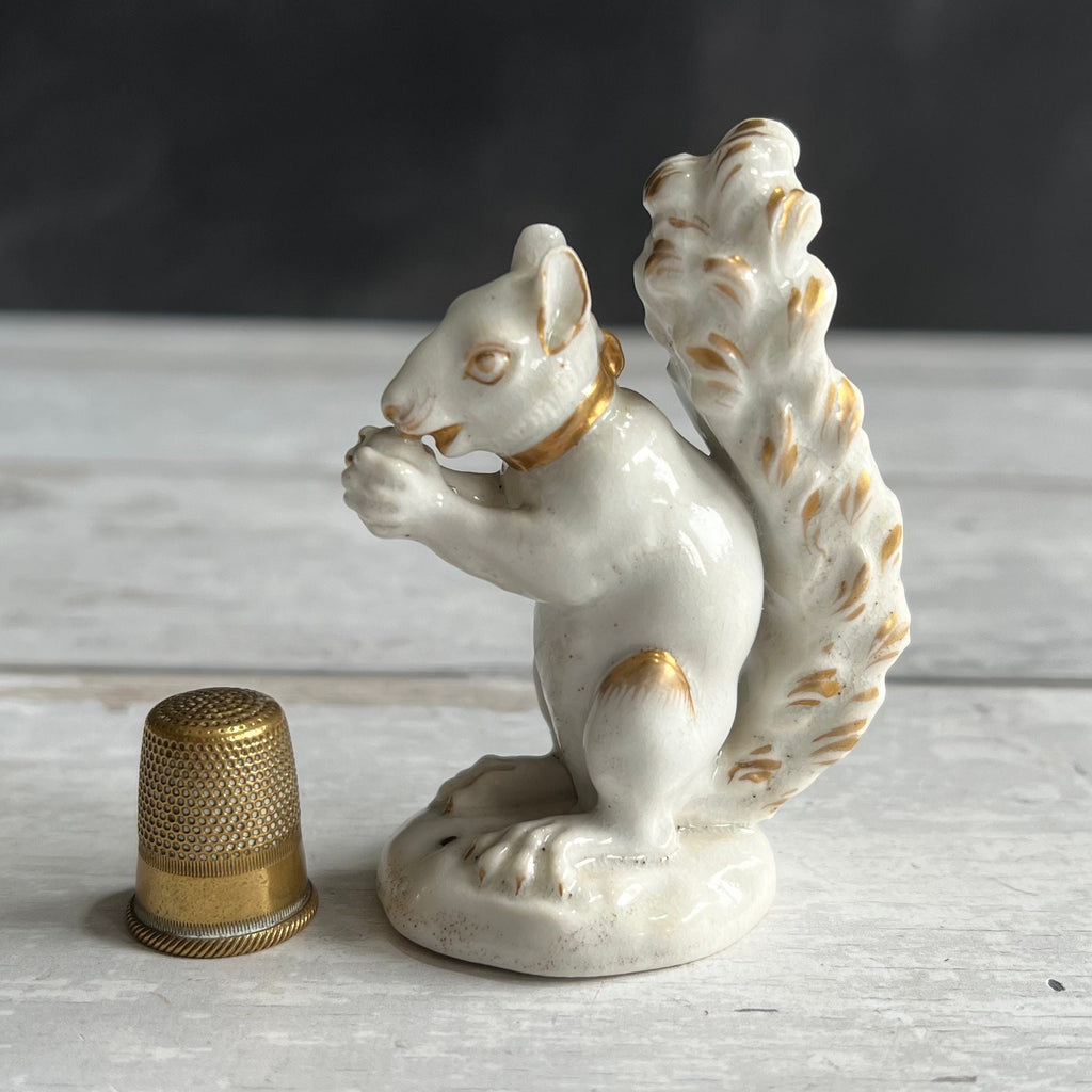 RARE 19th Century Antique Derby White Porcelain Squirrel Figure C 1810