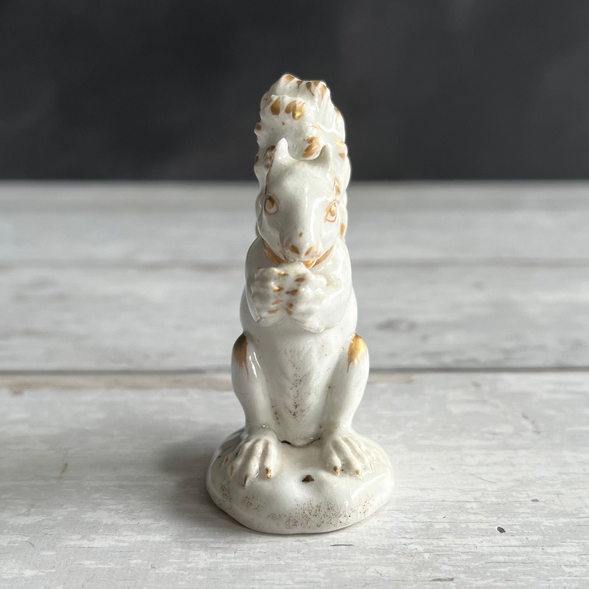 RARE 19th Century Antique Derby White Porcelain Squirrel Figure C 1810
