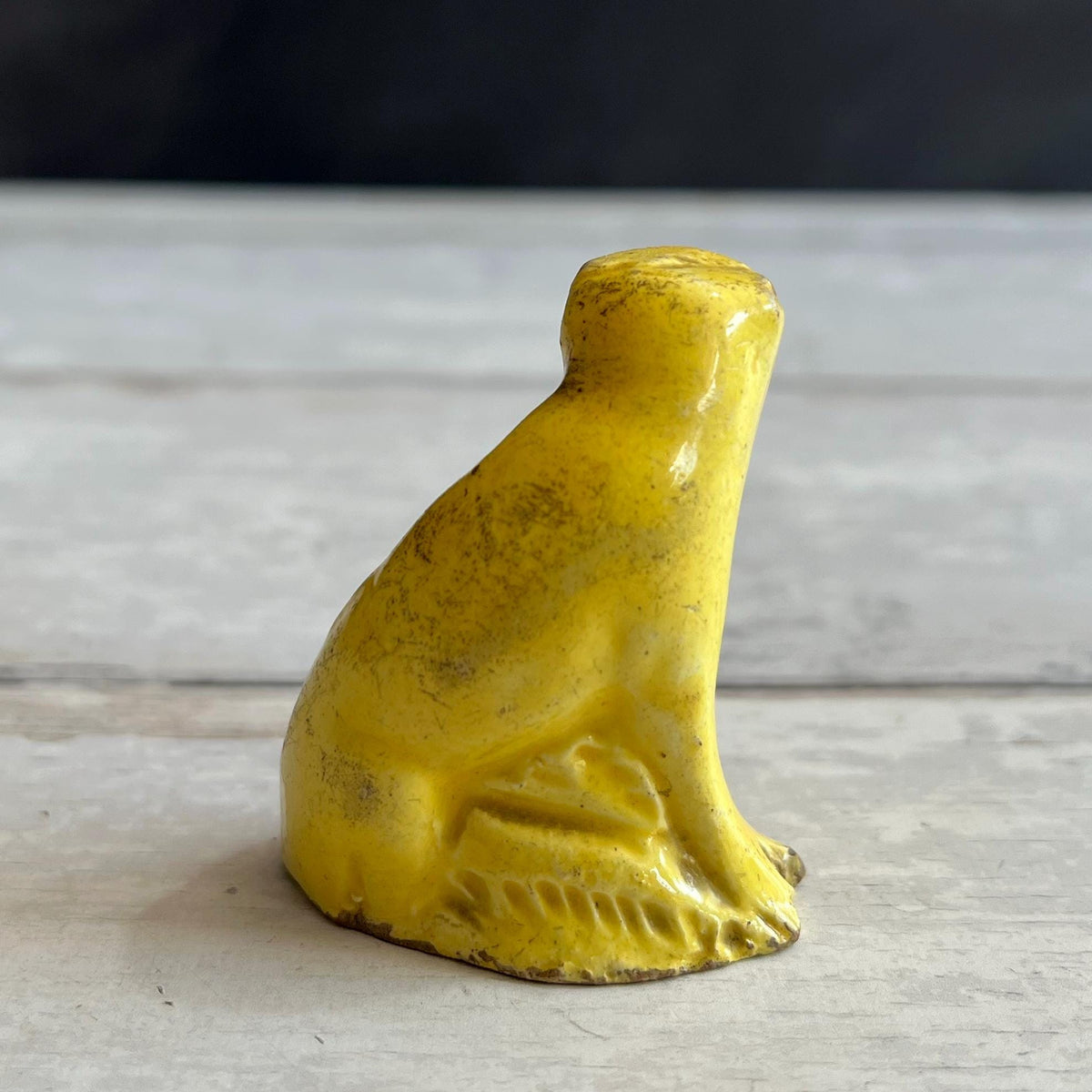 Rare 18th Century TOY Dog Figure Canary Yellow Ware C 1790