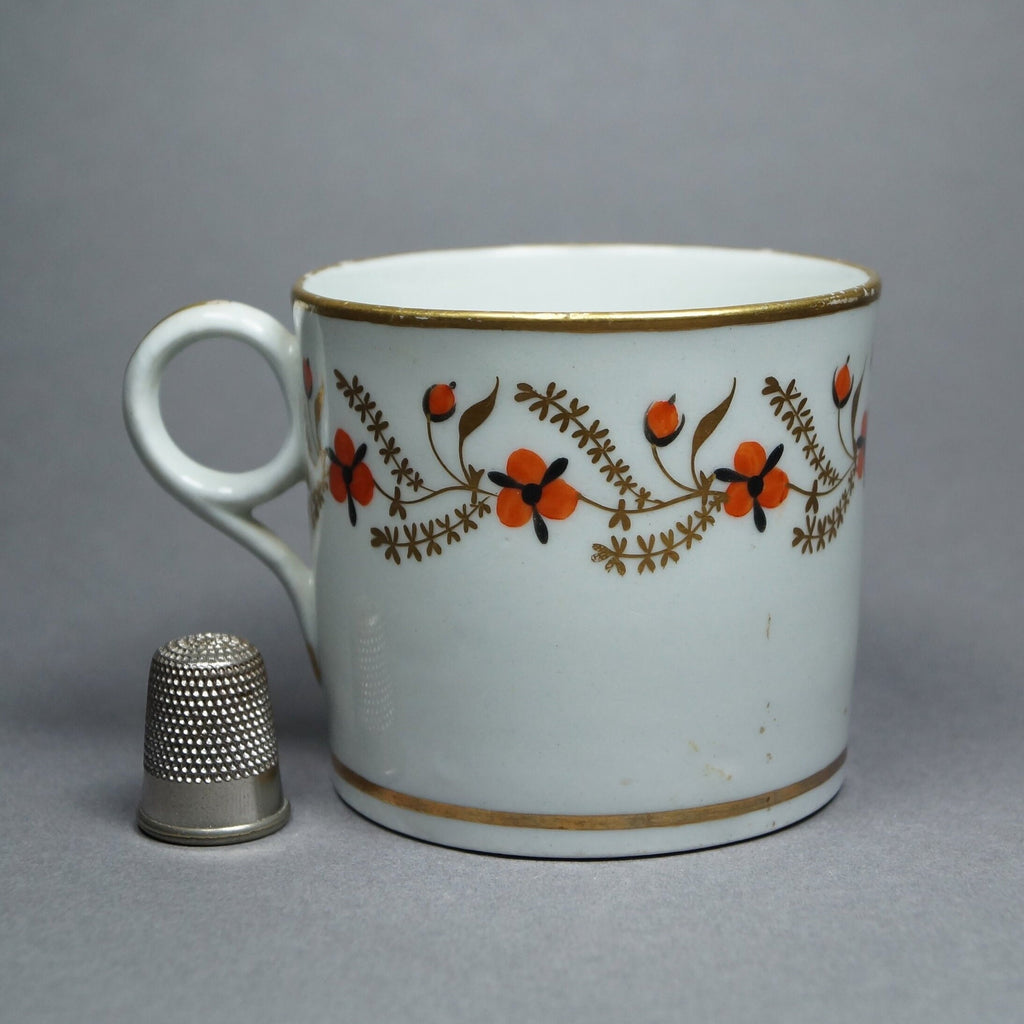 19th Century New Hall Porcelain Coffee Can Cup Trailing Flowers Circa 1810 Regency