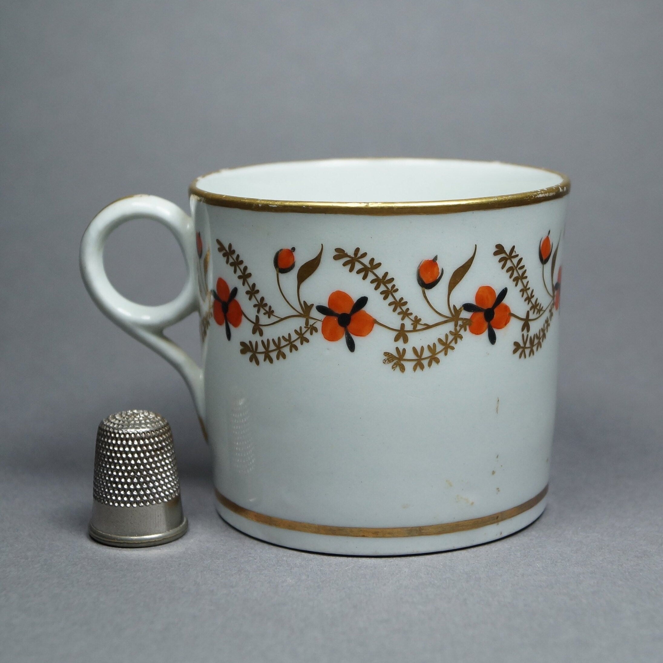 19th Century New Hall Porcelain Coffee Can Cup Trailing Flowers Circa 1810 Regency