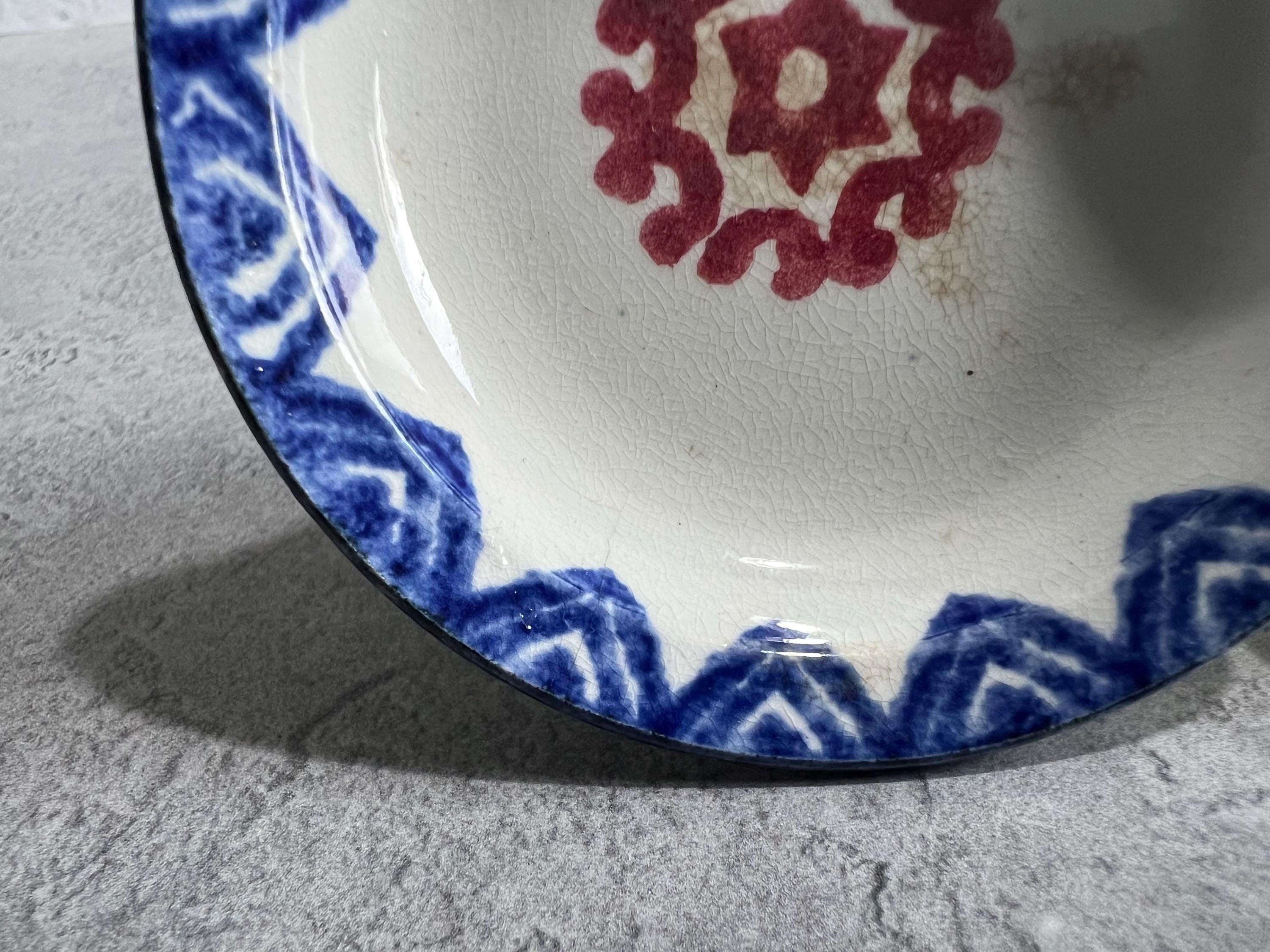 Miniature Spongeware Plate Doll Size C 1830 Spatterware
