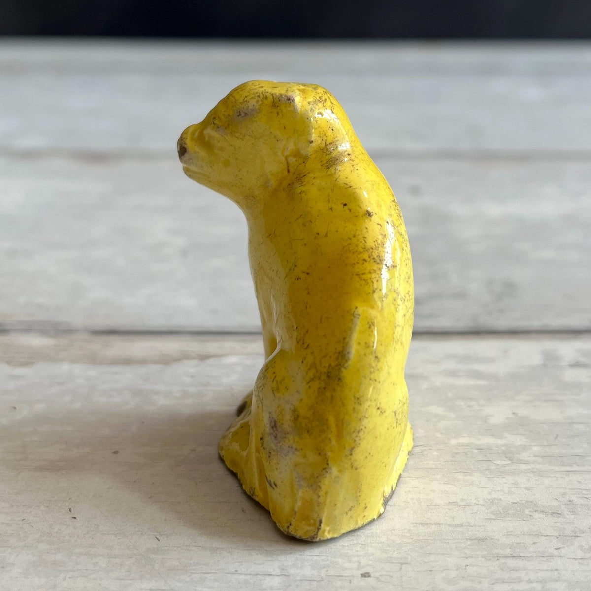 Rare 18th Century TOY Dog Figure Canary Yellow Ware C 1790