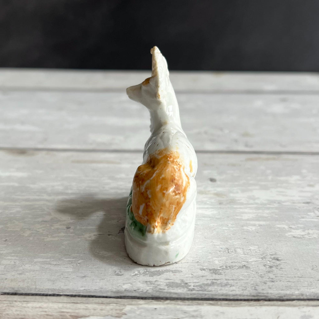 Antique Miniature Porcelain Figure Stag Deer Folk Art C 1880