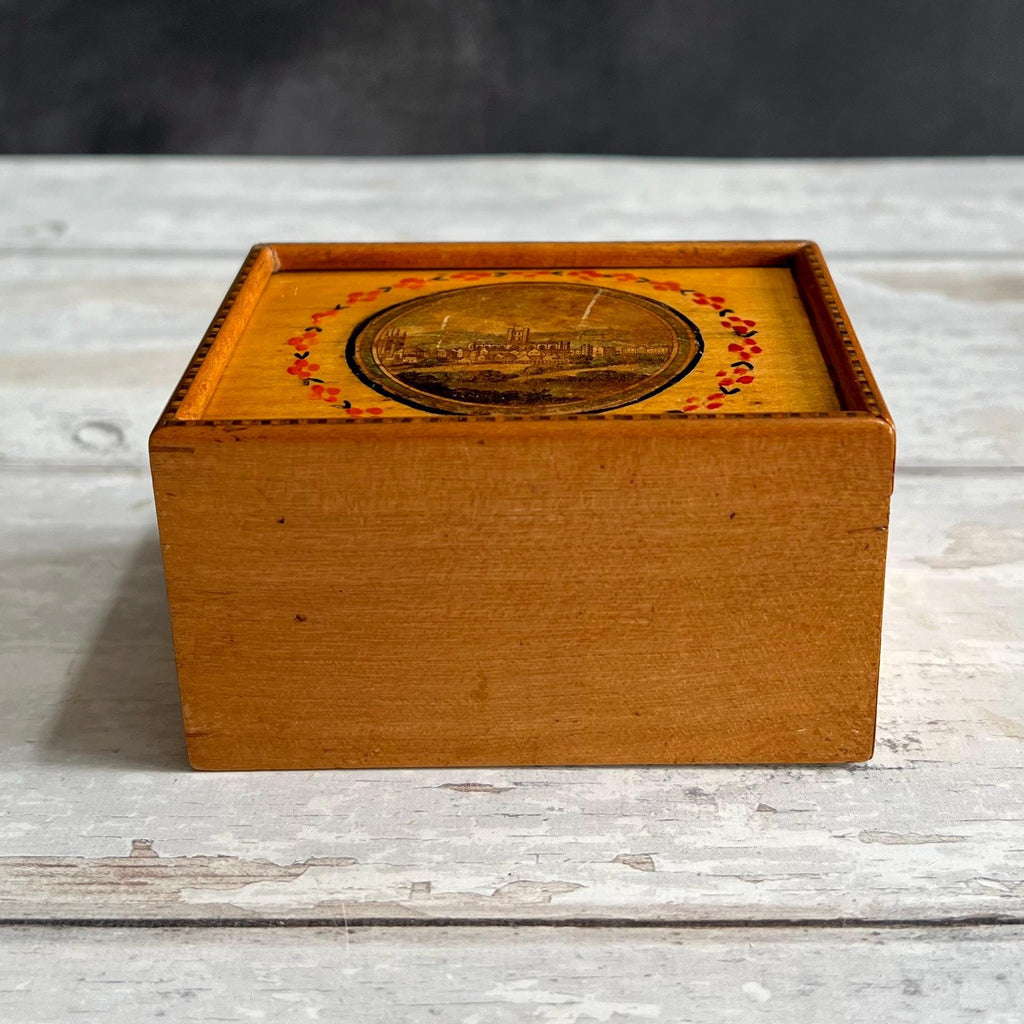 Rare 19th Century Miniature Tunbridge Ware Box Durham Cathedral C 1830
