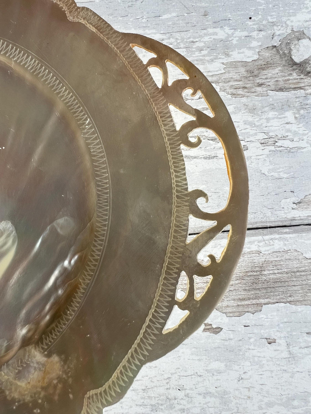 Mother of Pearl Dish Hand Carved 19th Century Circa 1890