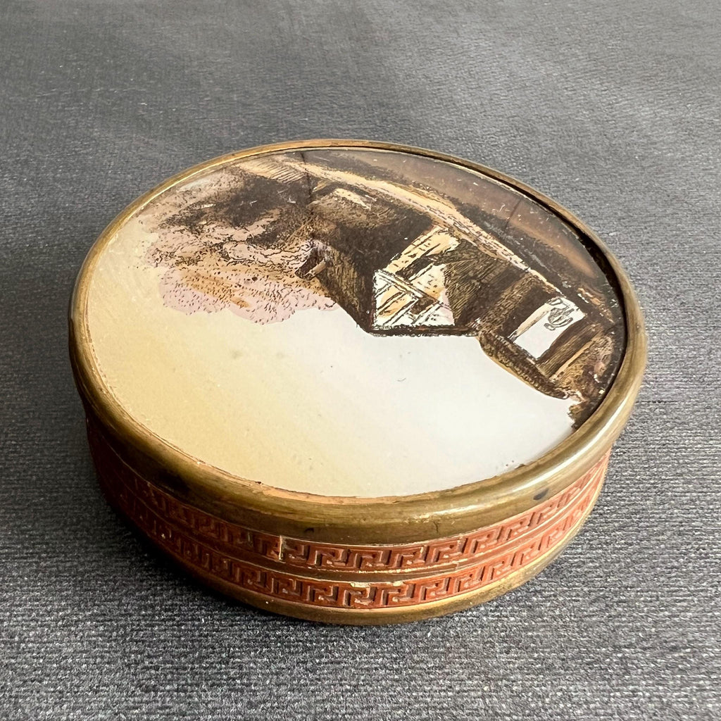 Antique Bonbon Box Candy Box Circa 1830 Georgian Sepia Tones