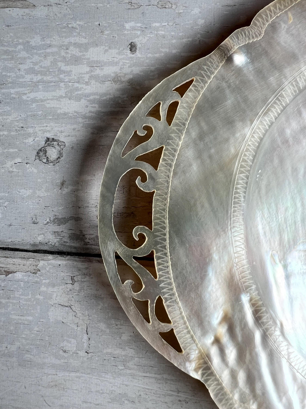 Mother of Pearl Dish Hand Carved 19th Century Circa 1890