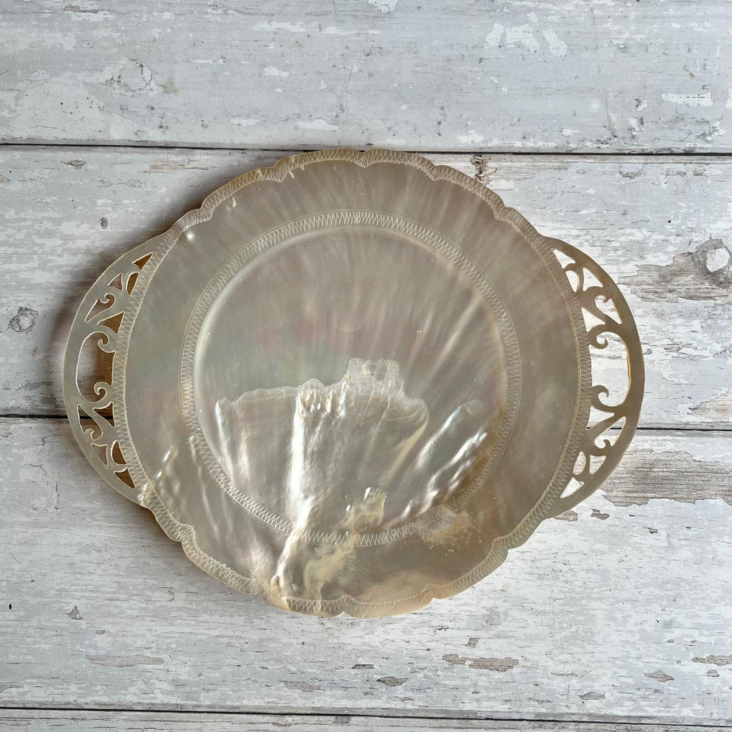Mother of Pearl Dish Hand Carved 19th Century Circa 1890