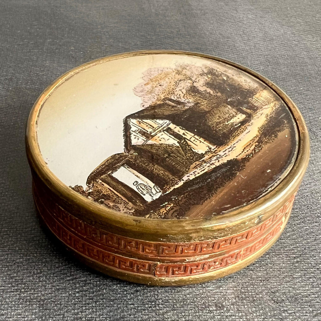 Antique Bonbon Box Candy Box Circa 1830 Georgian Sepia Tones
