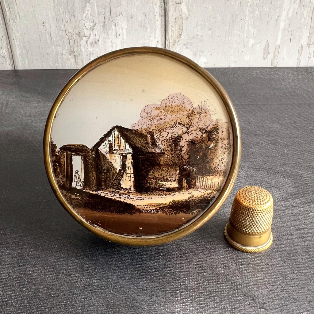 Antique Bonbon Box Candy Box Circa 1830 Georgian Sepia Tones