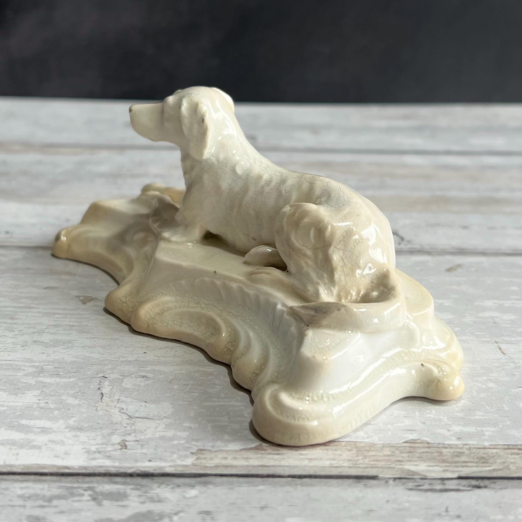 19th Century Georgian Pottery Dog Figure English C 1830