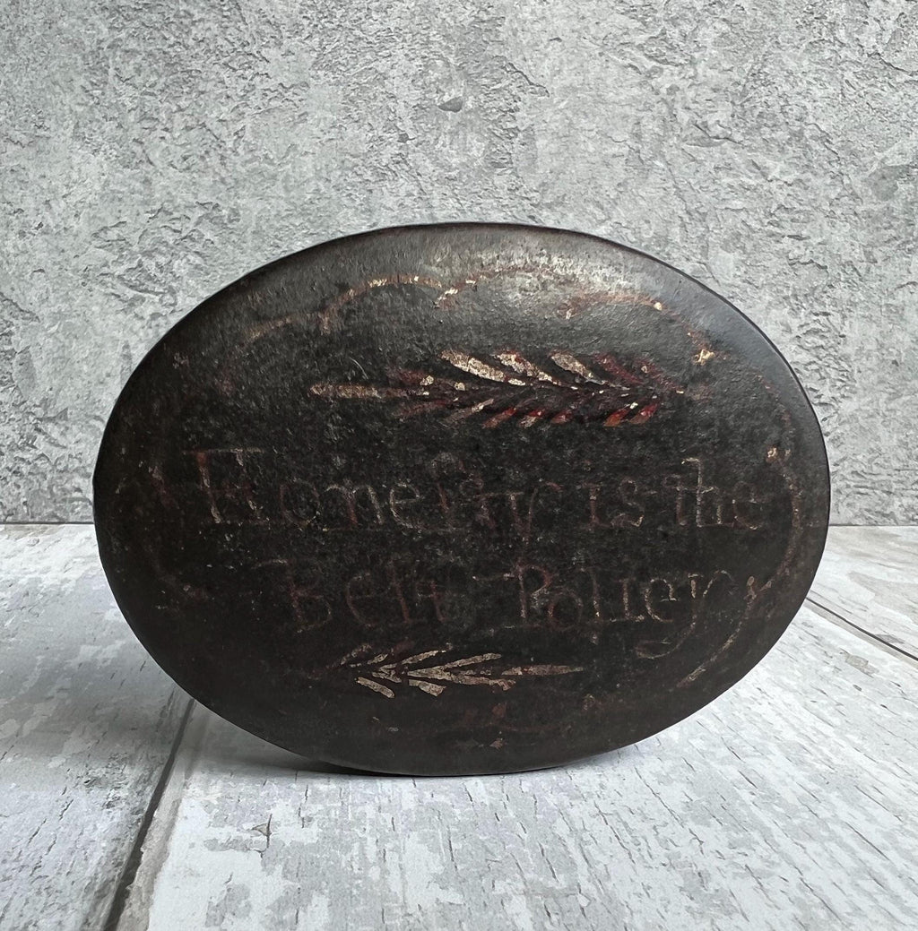18th Century Georgian Toleware Snuff Box Honesty Policy Folk Art C 1790