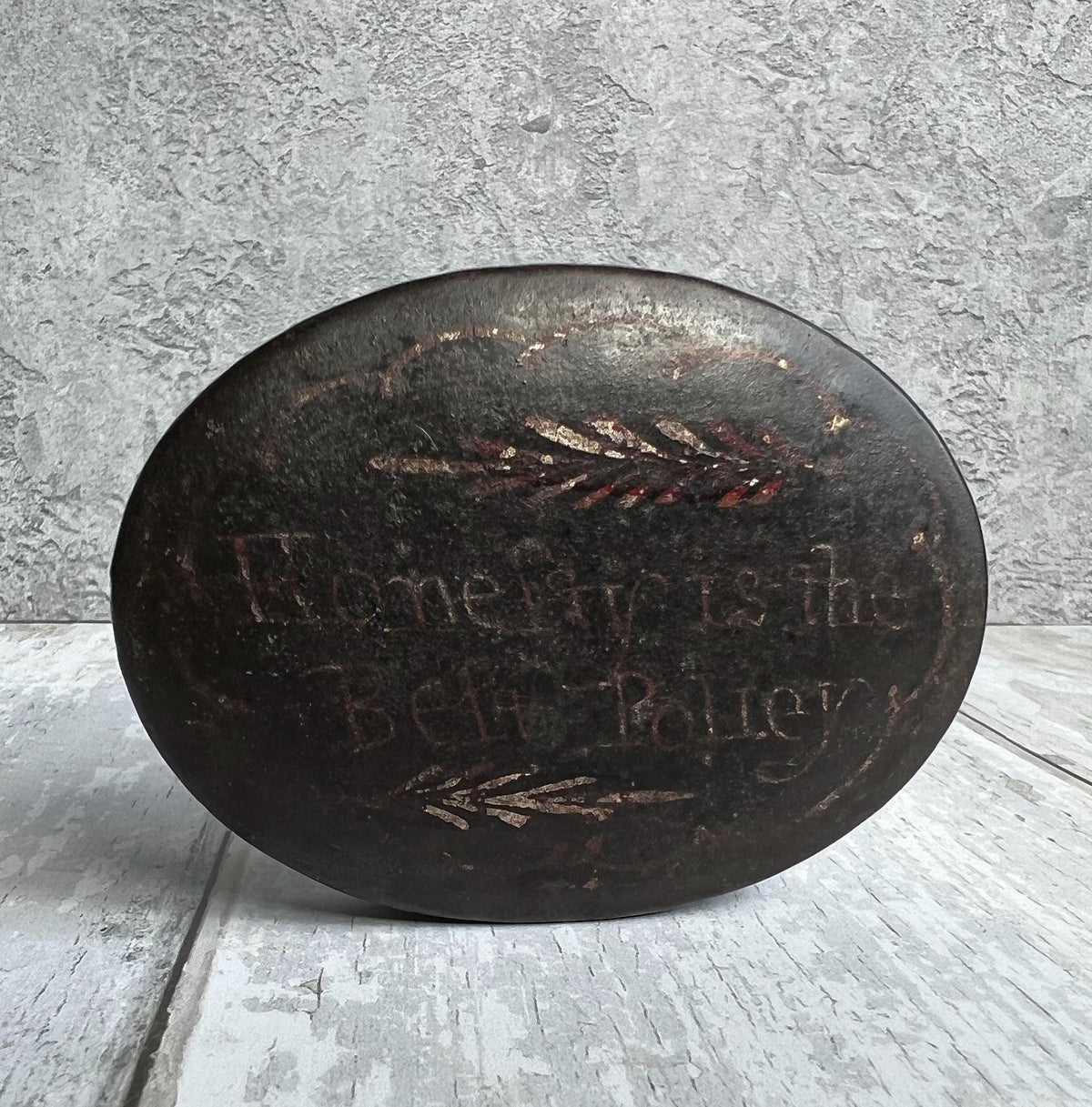 18th Century Georgian Toleware Snuff Box Honesty Policy Folk Art C 1790