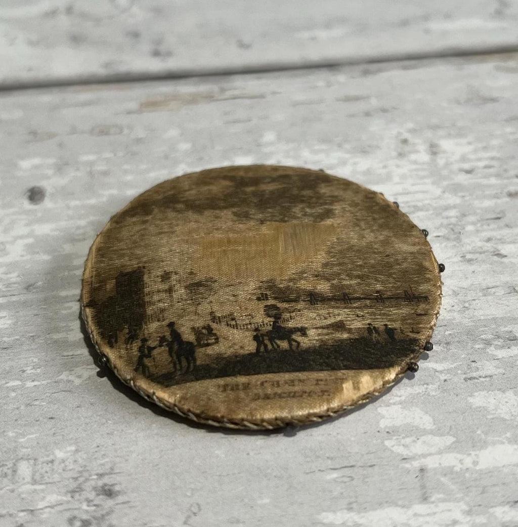 Georgian Silk Brighton Map Pincushion Rare Circa 1825