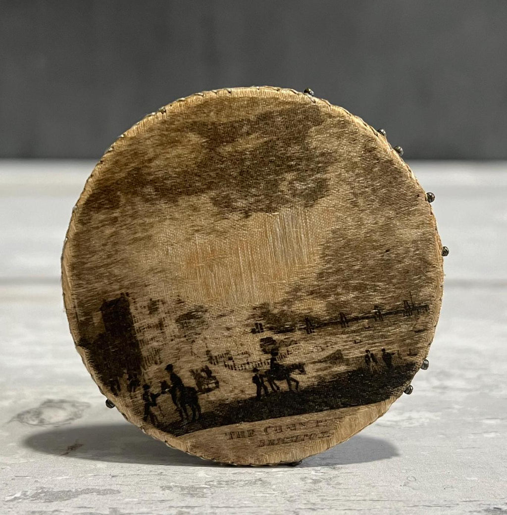 Georgian Silk Brighton Map Pincushion Rare Circa 1825