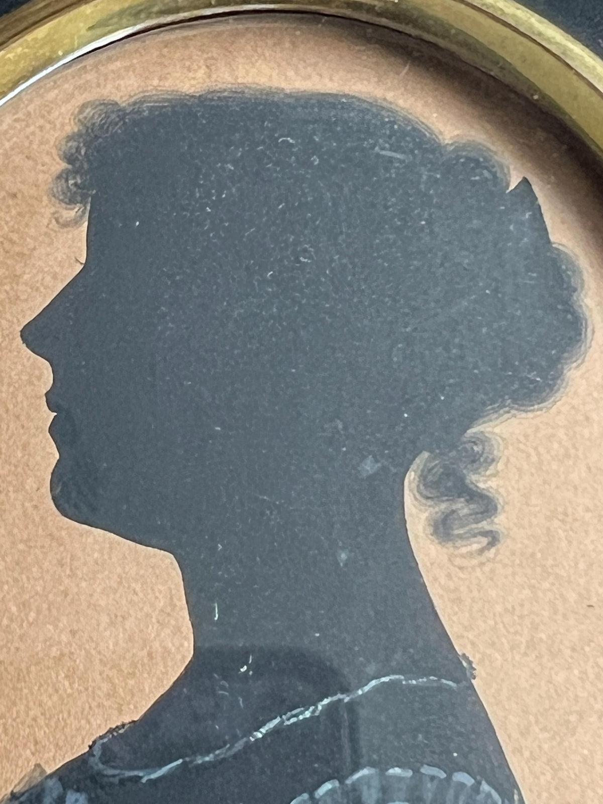 Georgian Henry Herve Silhouette of Regency Lady With Herve Label C 1810