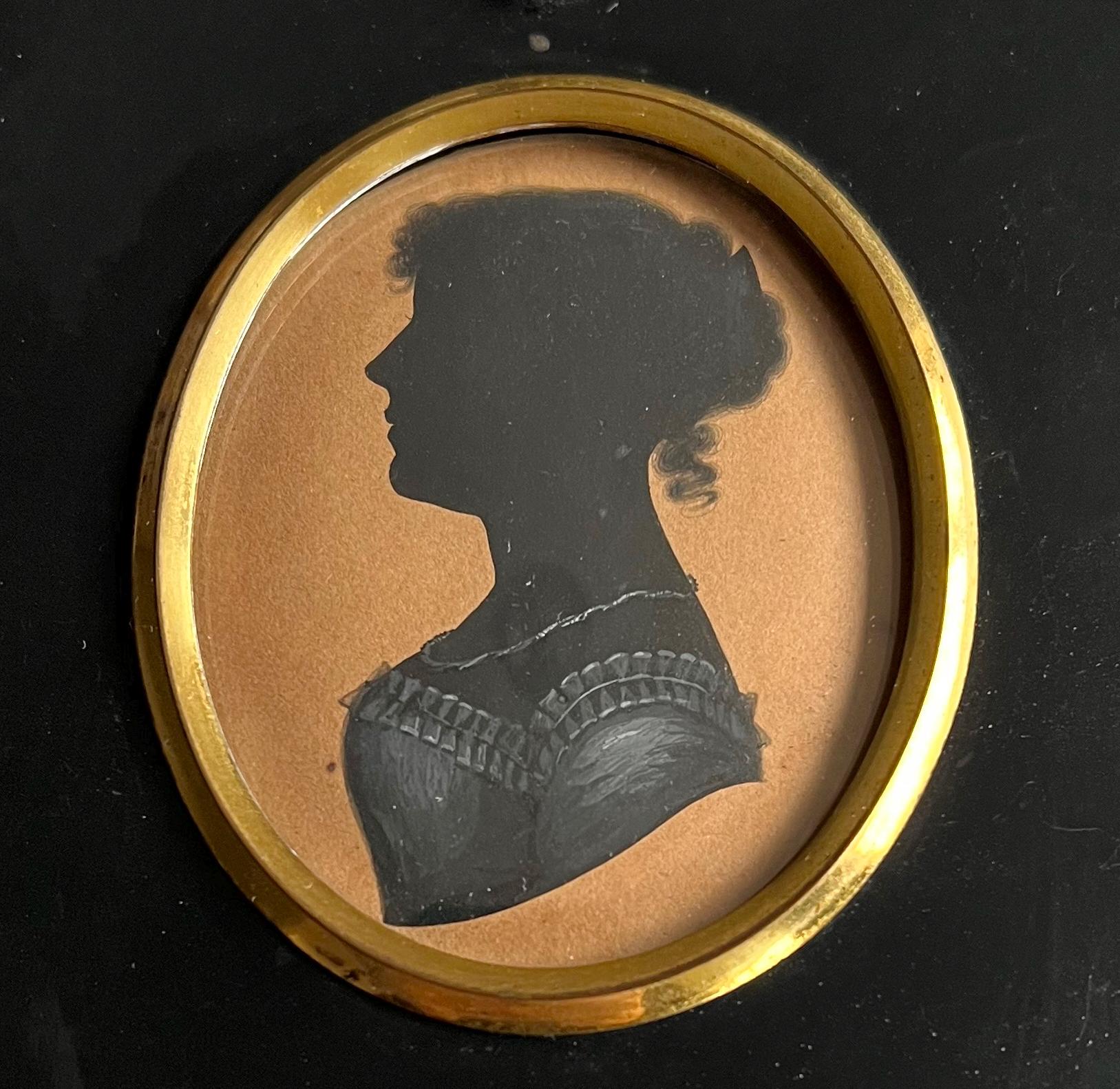 Georgian Henry Herve Silhouette of Regency Lady With Herve Label C 1810