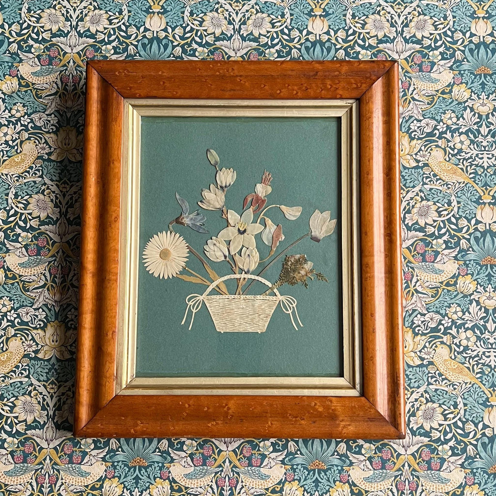 19th Century Cut Paper Collage Floral Picture Circa 1850