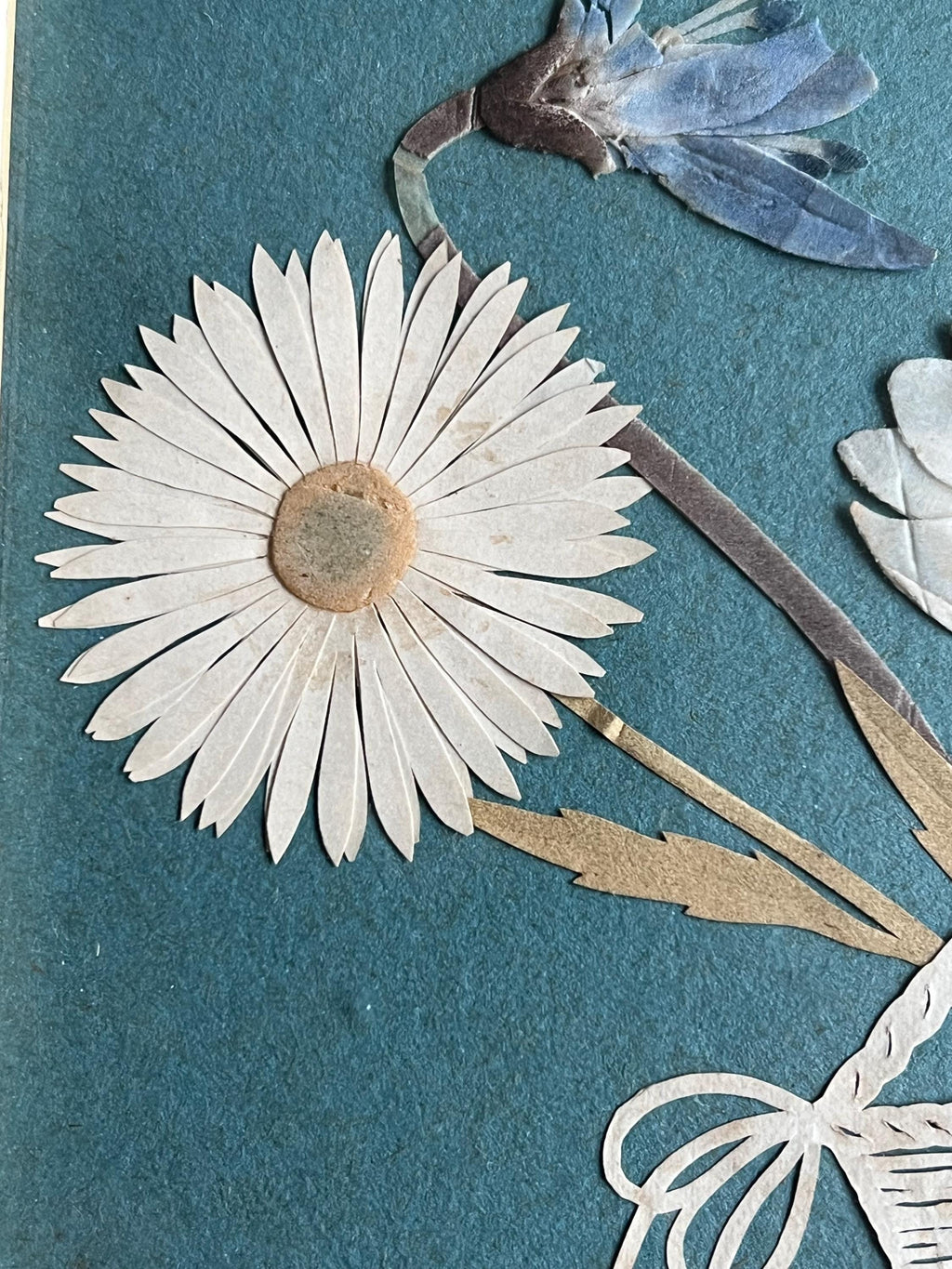 19th Century Cut Paper Collage Floral Picture Circa 1850