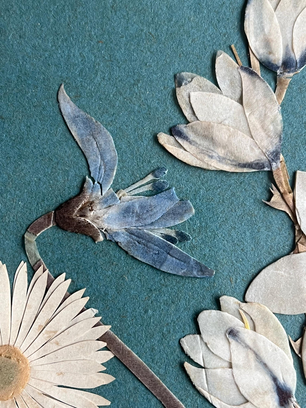 19th Century Cut Paper Collage Floral Picture Circa 1850