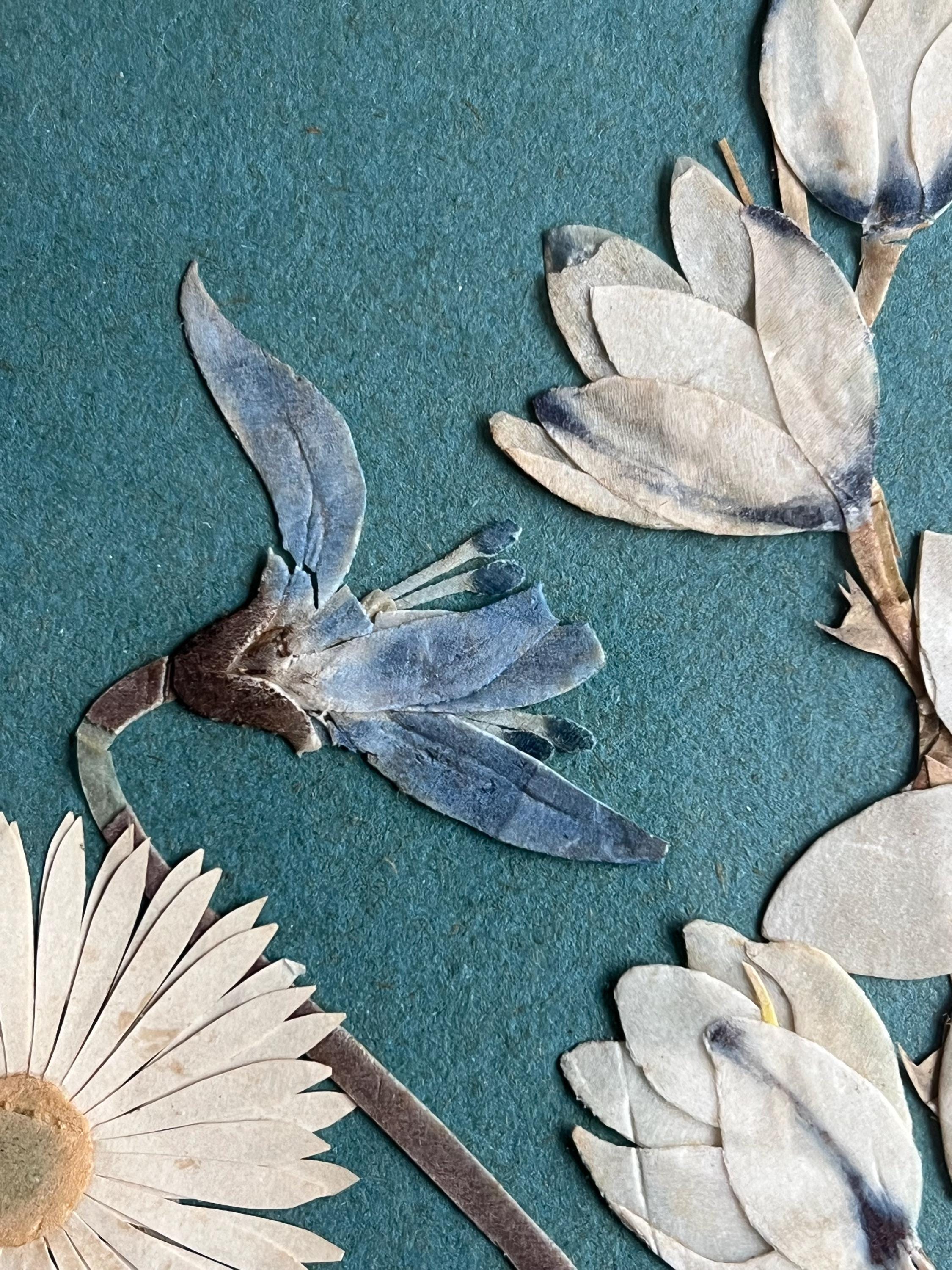 19th Century Cut Paper Collage Floral Picture Circa 1850