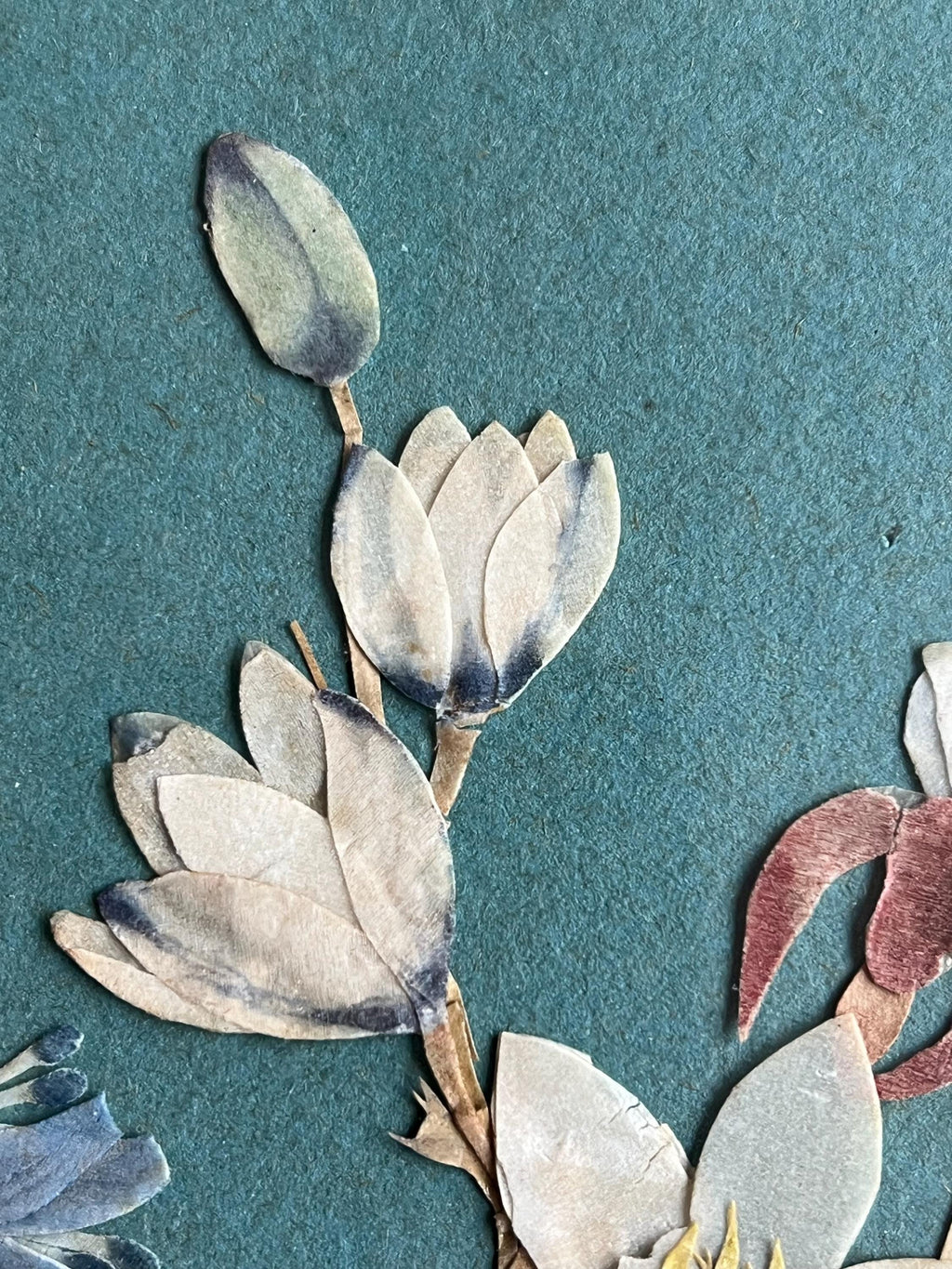 19th Century Cut Paper Collage Floral Picture Circa 1850