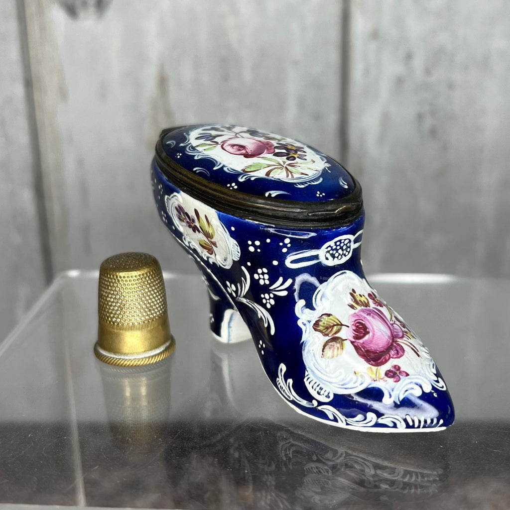 18th Century Enamel Shoe Bonbonniere Snuff Box C 1770