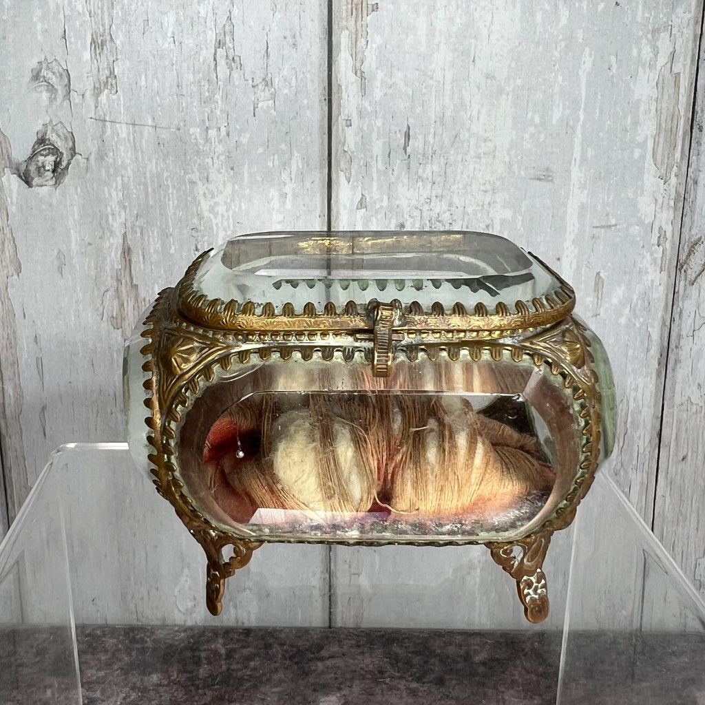 Antique Jewelry Vitrine Beveled Glass Jewellery Casket Circa 1870