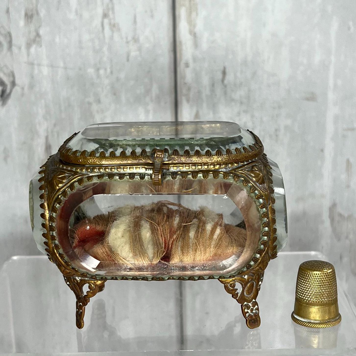 Antique Jewelry Vitrine Beveled Glass Jewellery Casket Circa 1870