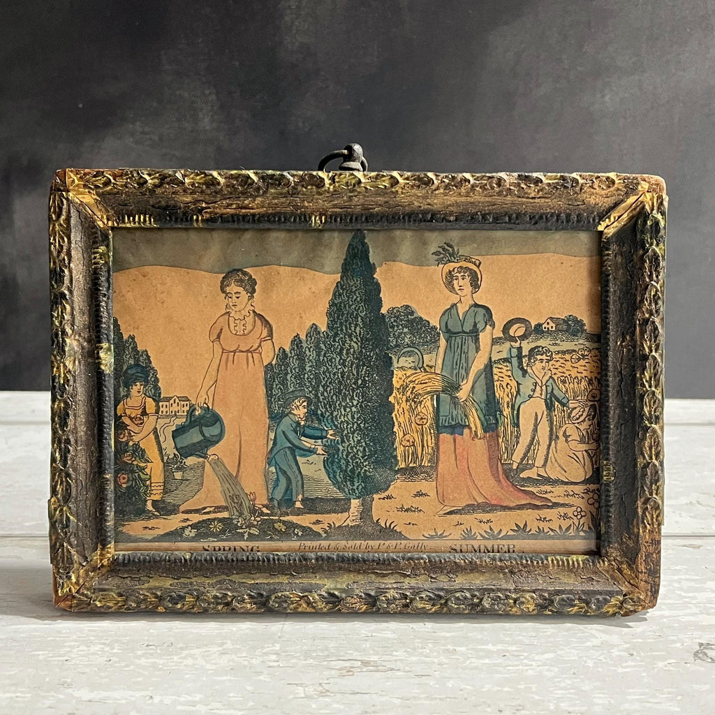 19th Century P And P Gally Print Spring Summer Engraving C 1815 AF