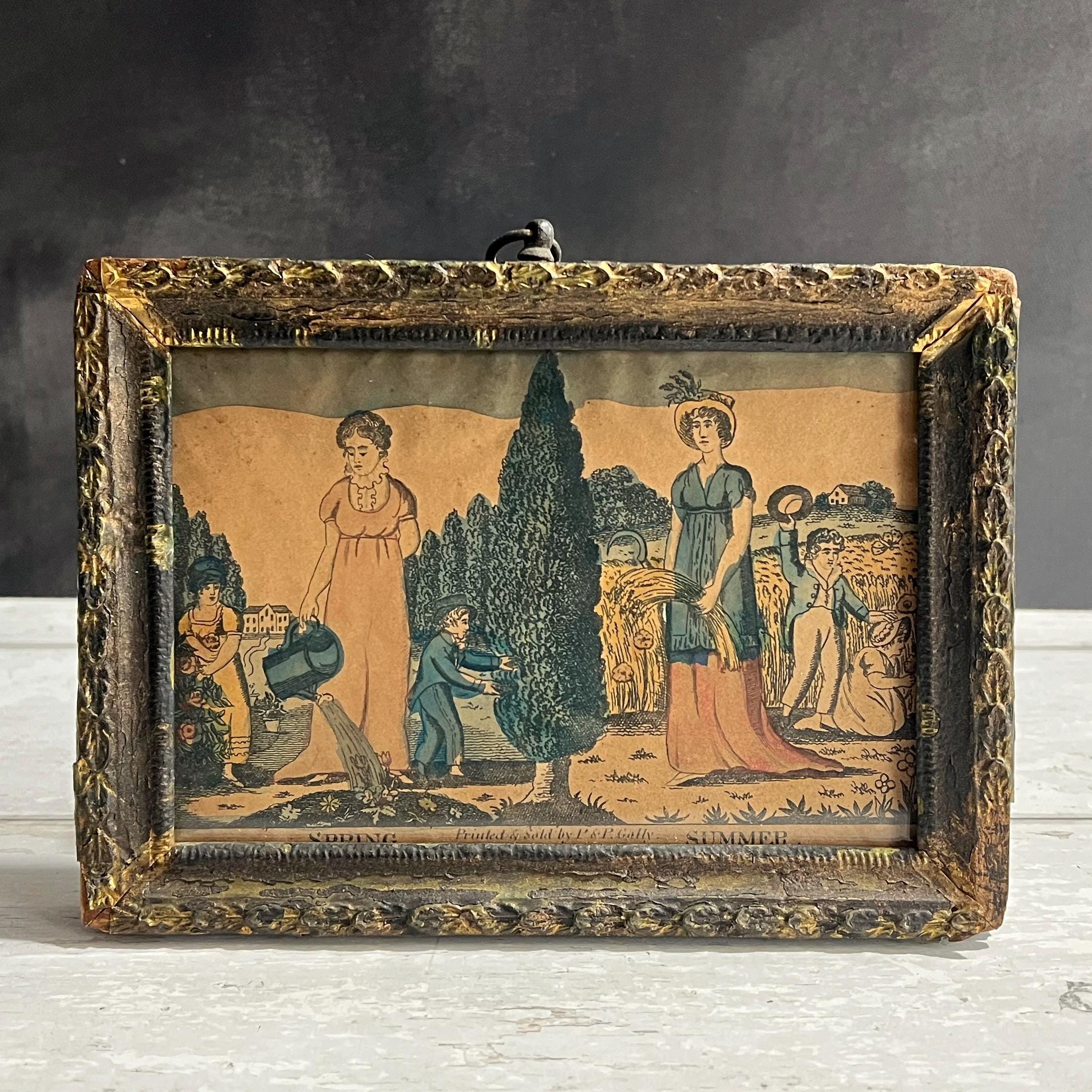 19th Century P And P Gally Print Spring Summer Engraving C 1815 AF