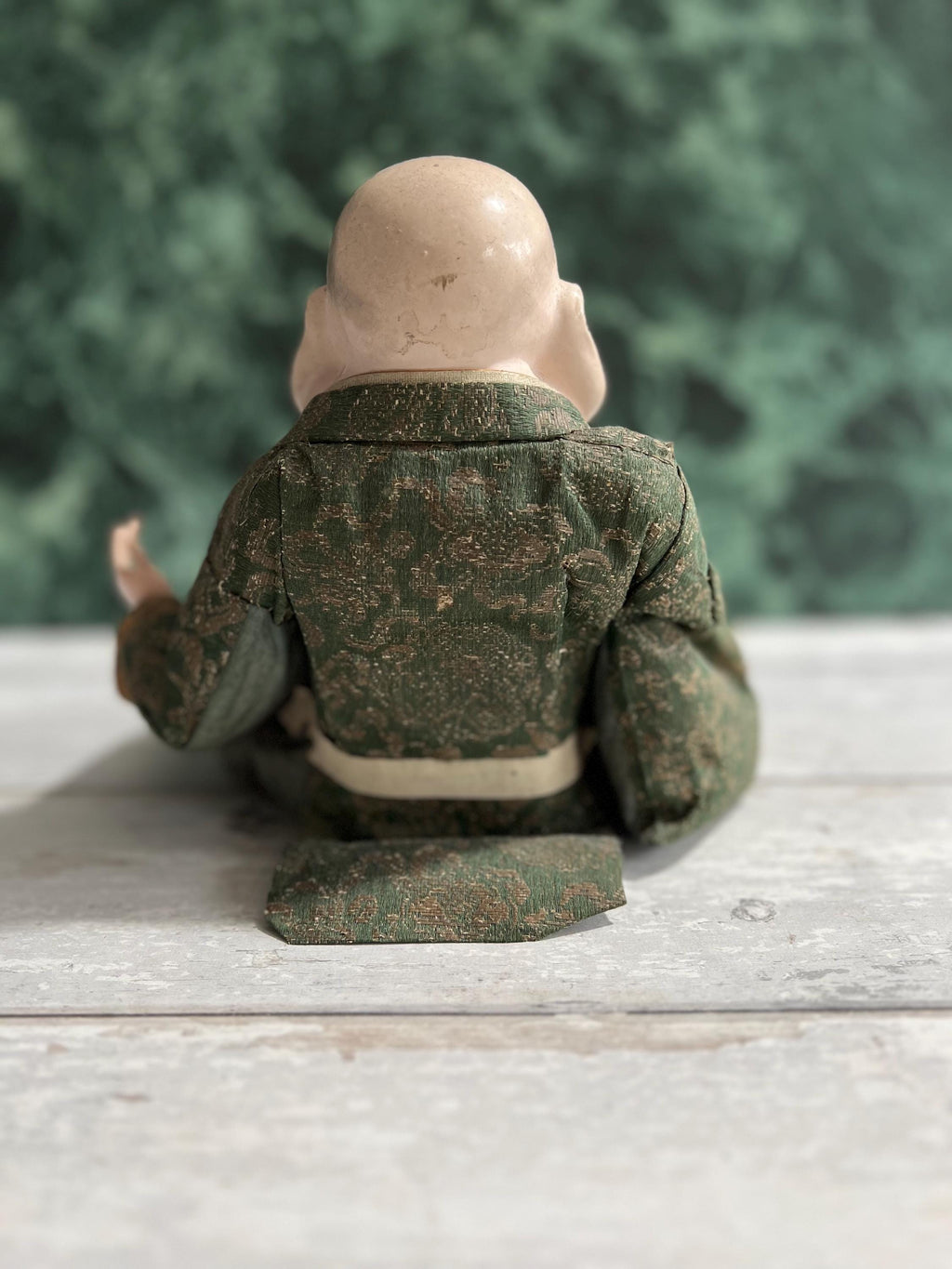 Antique Japanese Doll Laughing Buddha Hotei Edo Period Isho Ningyo Circa 1840 AF