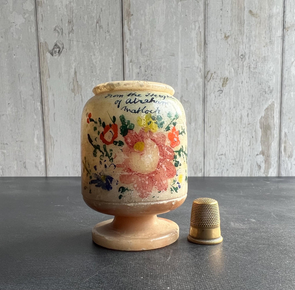 Victorian Alabaster Peep Egg Matlock Bath Souvenir Optical Toy