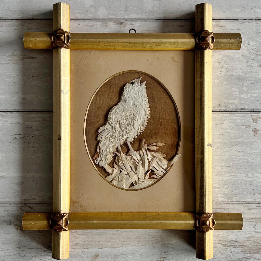 1860s English Paper Cut Picture Songbird Folk Art Provenance Noel Riley