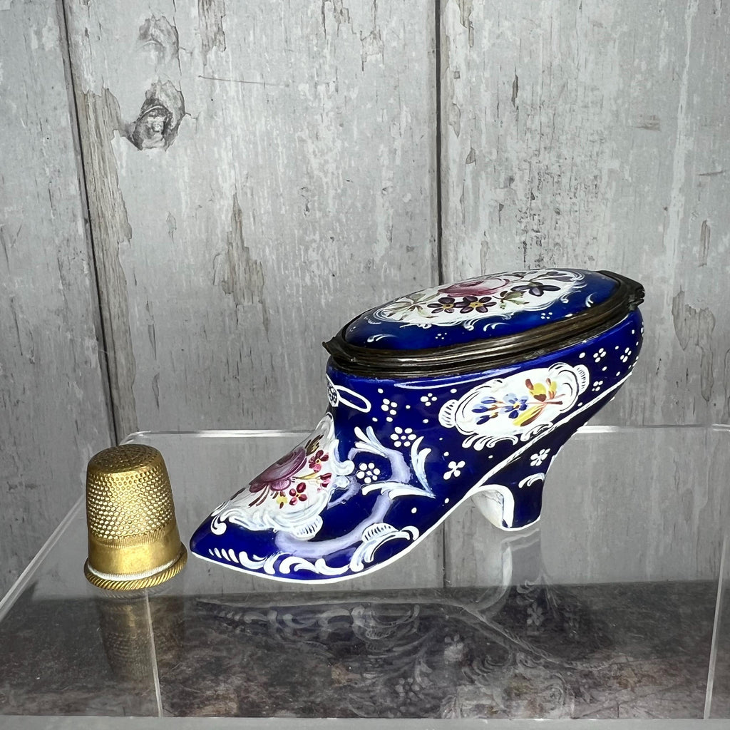 18th Century Enamel Shoe Bonbonniere Snuff Box C 1770