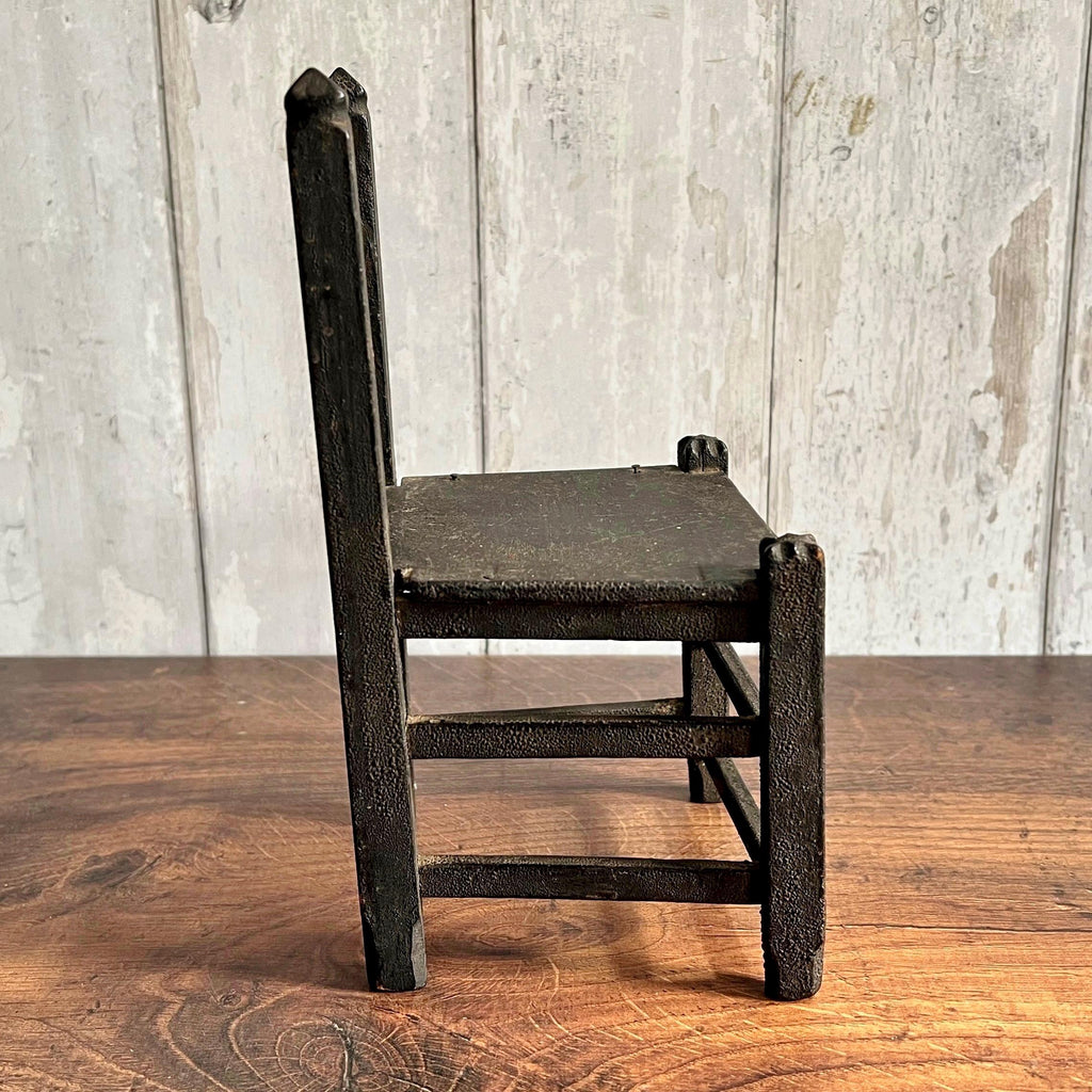 Antique English Dolls Chair Primitive Folk Art Chair Dry Patina C 1820