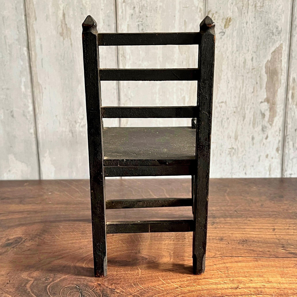 Antique English Dolls Chair Primitive Folk Art Chair Dry Patina C 1820