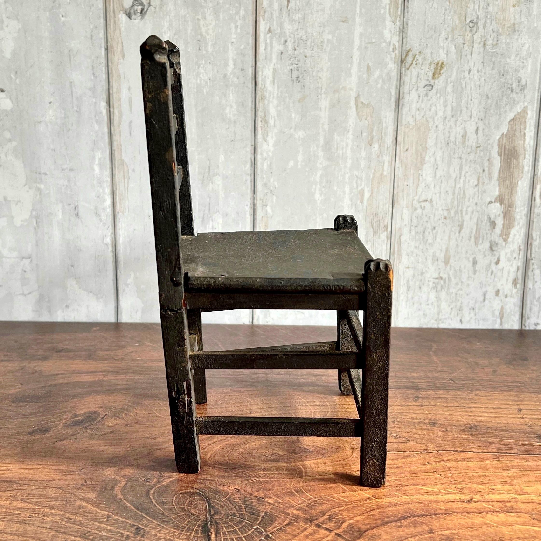Antique English Doll Chair Primitive Folk Art Circa 1820
