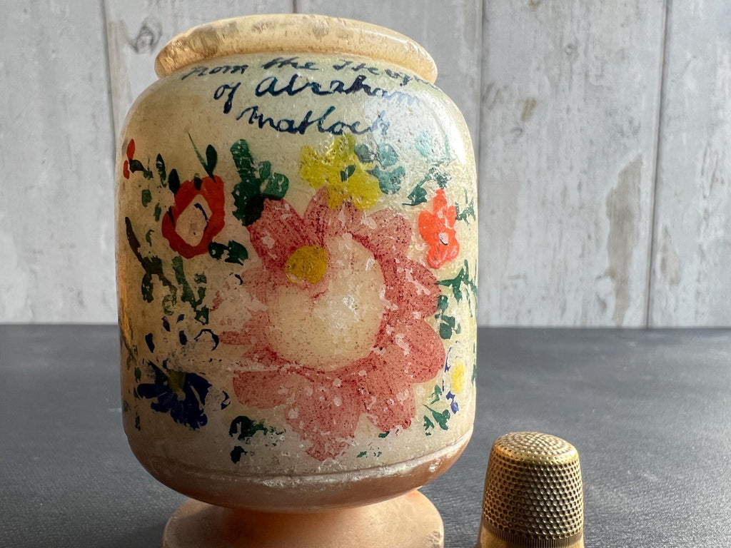 Victorian Alabaster Peep Egg Matlock Bath Souvenir Optical Toy