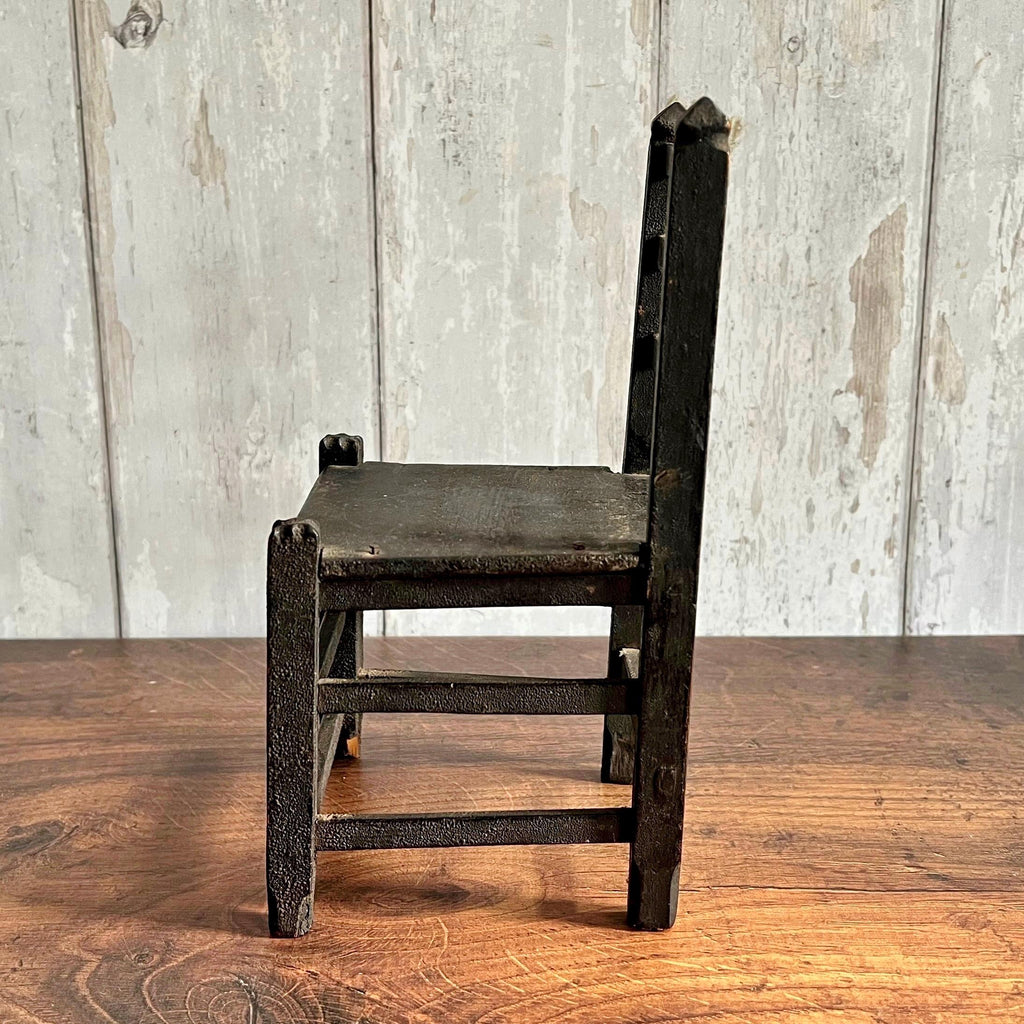 Antique English Dolls Chair Primitive Folk Art Chair Dry Patina C 1820